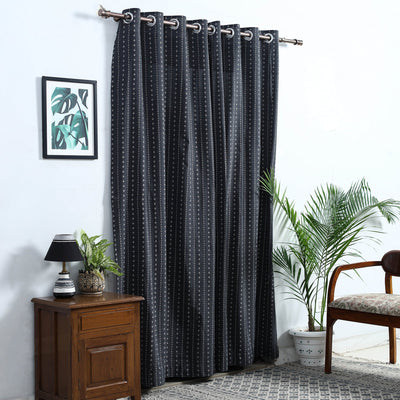 Black - Cotton Door Jacquard Curtain (7 x 3 Feet) 06
