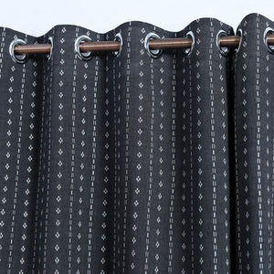 Black - Cotton Door Jacquard Curtain (7 x 3 Feet) 06