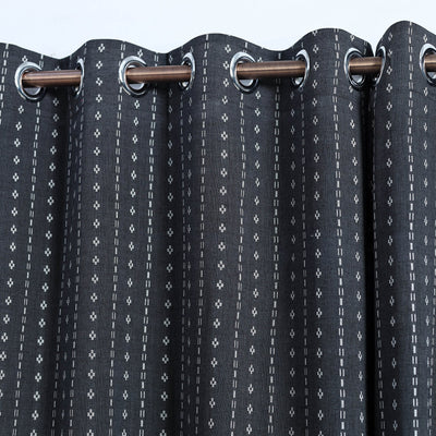 Black - Cotton Door Jacquard Curtain (7 x 3 Feet) 06
