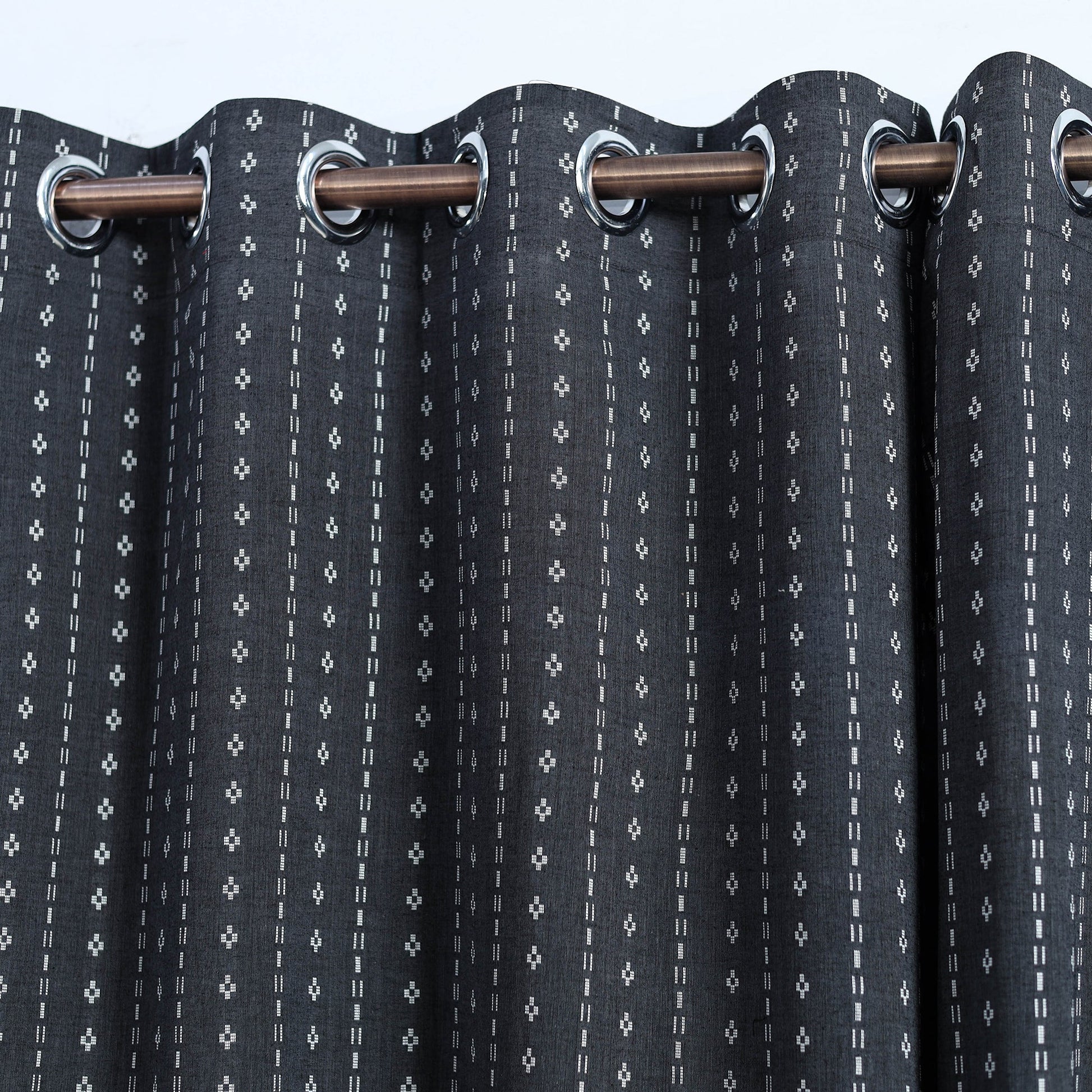 Black - Cotton Door Jacquard Curtain (7 x 3 Feet) 06