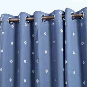 Blue - Cotton Door Jacquard Curtain (7 x 3 Feet) 10