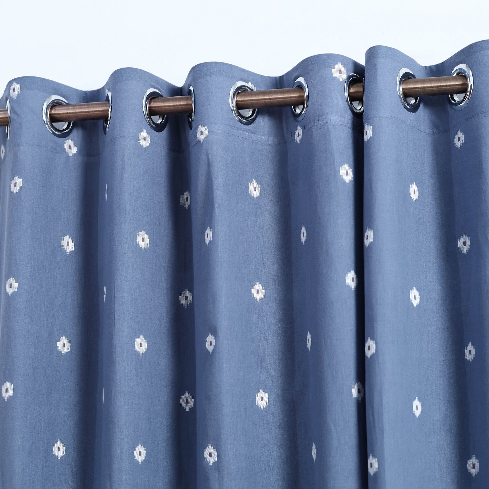 Blue - Cotton Door Jacquard Curtain (7 x 3 Feet) 10