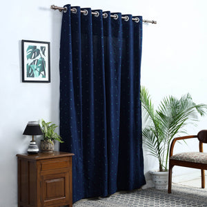 Blue - Cotton Door Jacquard Curtain (7 x 3 Feet) 12