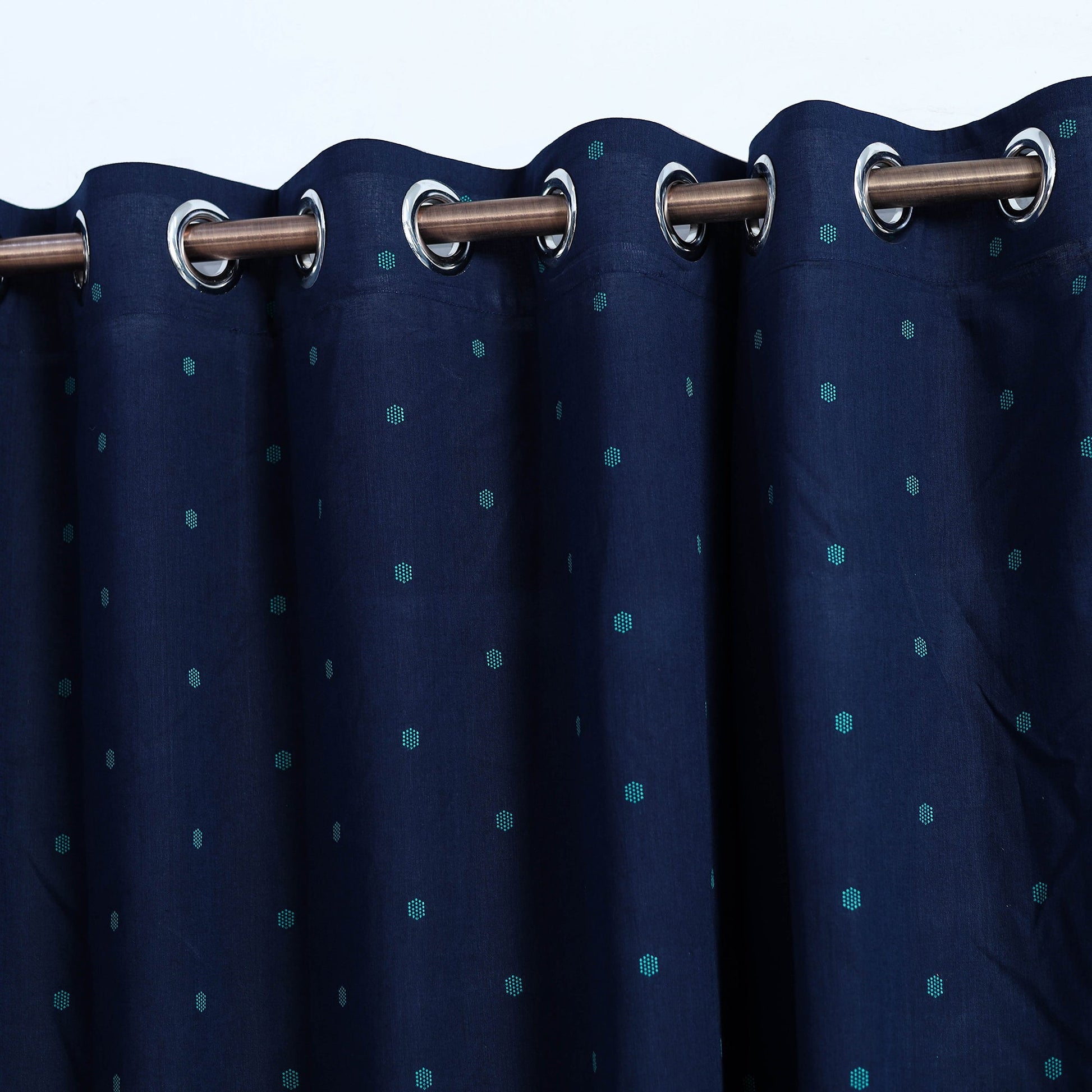 Blue - Cotton Door Jacquard Curtain (7 x 3 Feet) 12