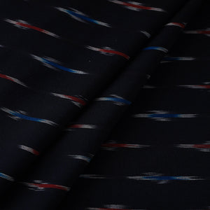 Black - Handloom Cotton Pochampally Ikat Fabric 01