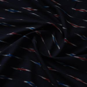 Black - Handloom Cotton Pochampally Ikat Fabric 01