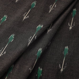 Black - Handloom Cotton Pochampally Ikat Fabric 05