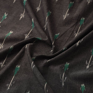 Black - Handloom Cotton Pochampally Ikat Fabric 05