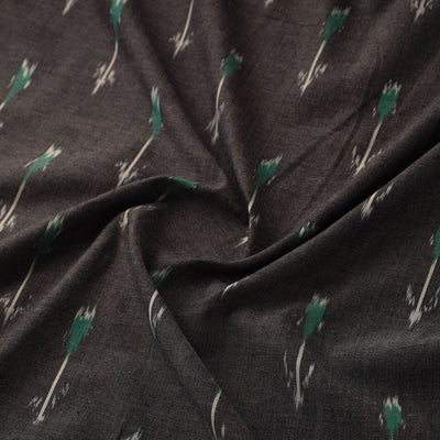 Black - Handloom Cotton Pochampally Ikat Fabric 05