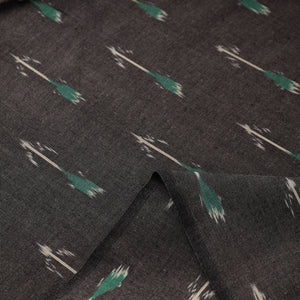 Black - Handloom Cotton Pochampally Ikat Fabric 05