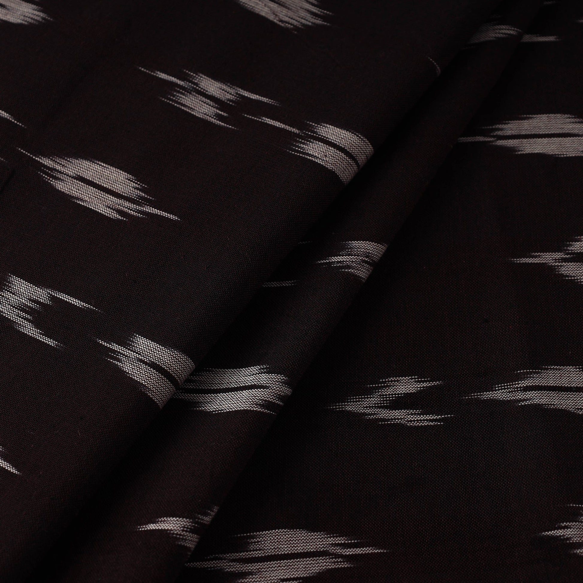 Brown - Handloom Cotton Pochampally Ikat Fabric 14