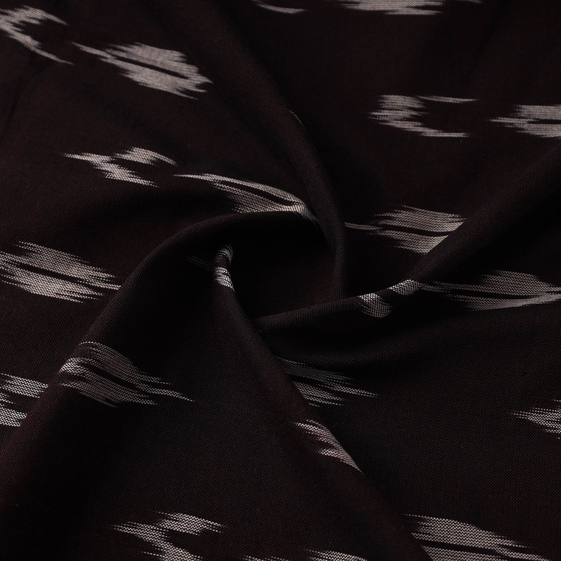 Brown - Handloom Cotton Pochampally Ikat Fabric 14