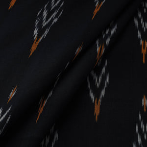 Black - Handloom Cotton Pochampally Ikat Fabric 16