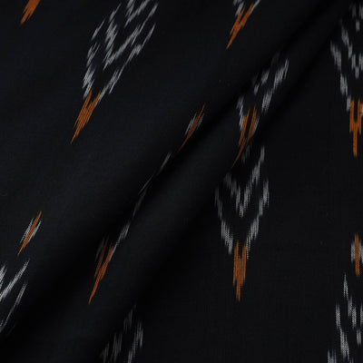 Black - Handloom Cotton Pochampally Ikat Fabric 16