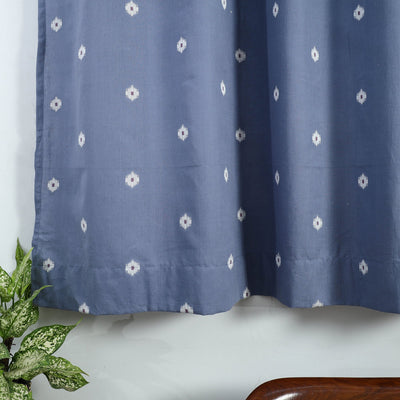 Blue - Cotton Window Jacquard Curtain (5 x 3 Feet) 19