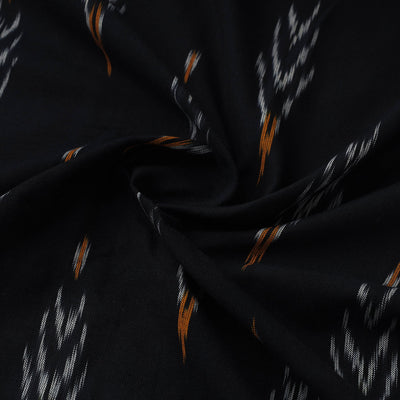 Black - Handloom Cotton Pochampally Ikat Fabric 16