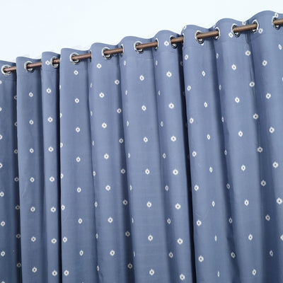 Blue - Cotton Window Jacquard Curtain (5 x 3 Feet) 19