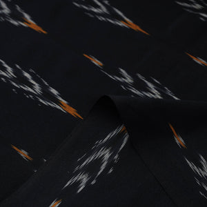Black - Handloom Cotton Pochampally Ikat Fabric 16