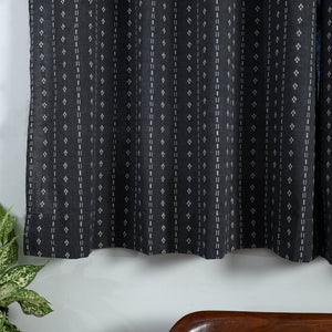 Black - Cotton Window Jacquard Curtain (5 x 3 Feet) 21