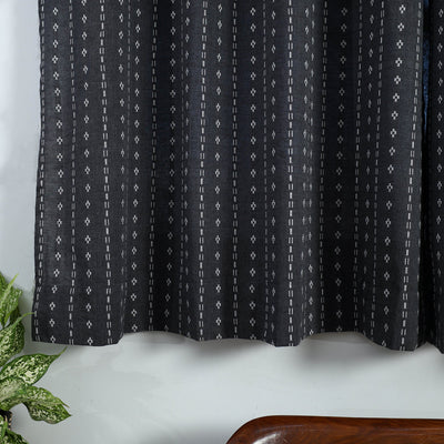 Black - Cotton Window Jacquard Curtain (5 x 3 Feet) 21