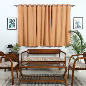 Beige - Cotton Window Jacquard Curtain (5 x 3 Feet) 24