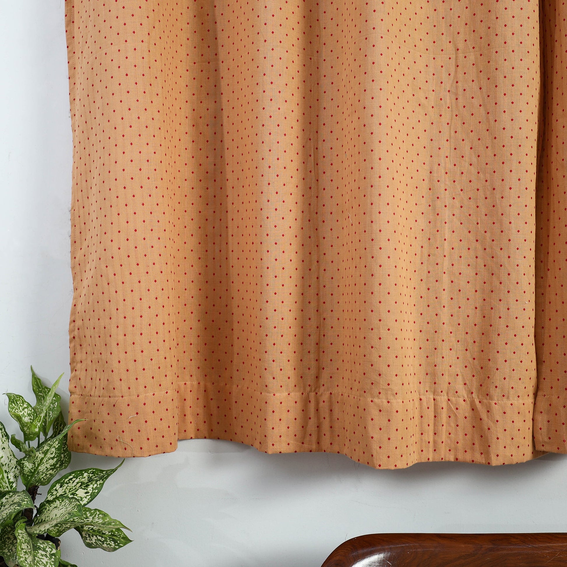 Beige - Cotton Window Jacquard Curtain (5 x 3 Feet) 24