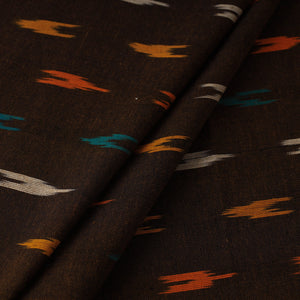 Brown - Handloom Cotton Pochampally Ikat Fabric 22