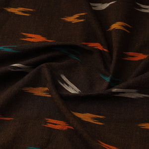 Brown - Handloom Cotton Pochampally Ikat Fabric 22
