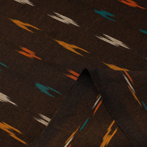 Brown - Handloom Cotton Pochampally Ikat Fabric 22