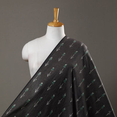 Black - Handloom Cotton Pochampally Ikat Fabric 05