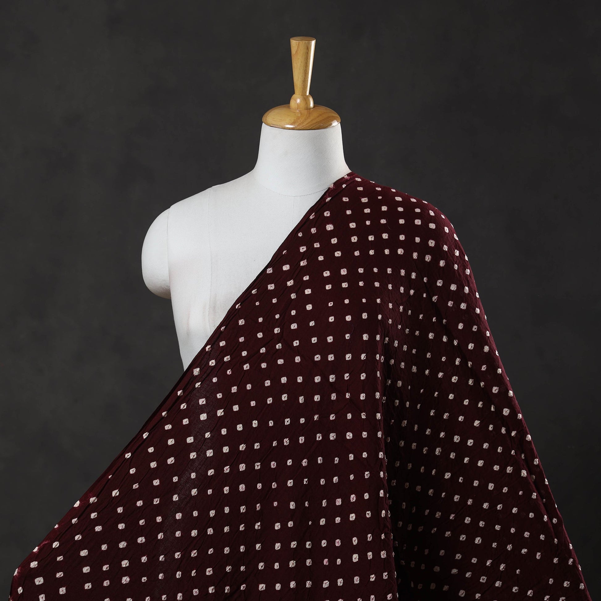 Brown - Kutch Tie-Dye Cotton Bandhani Fabric 12