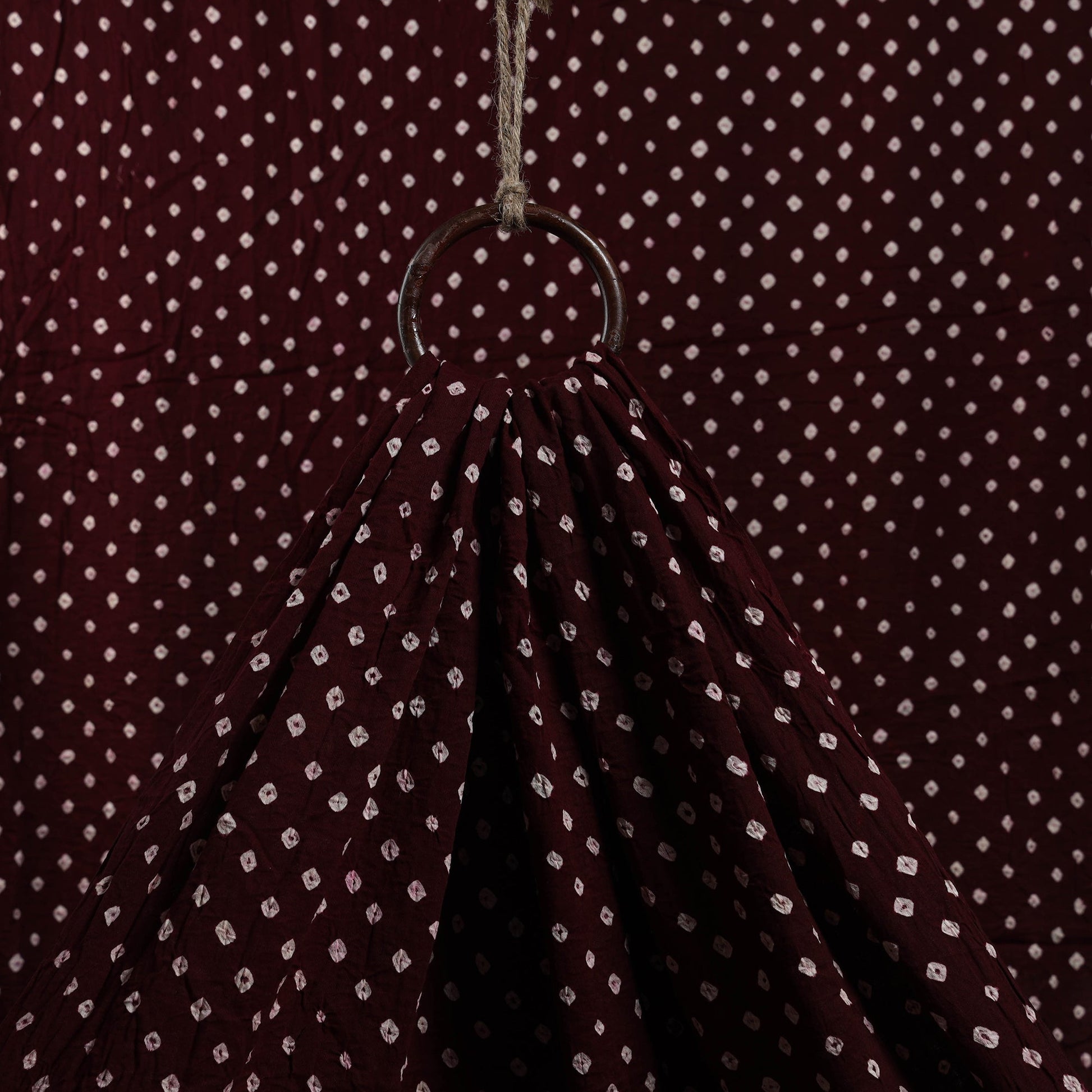 Brown - Kutch Tie-Dye Cotton Bandhani Fabric 12