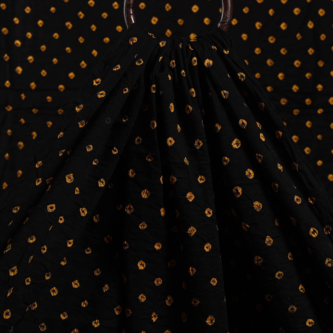 Black - Kutch Tie-Dye Cotton Bandhani Fabric 15