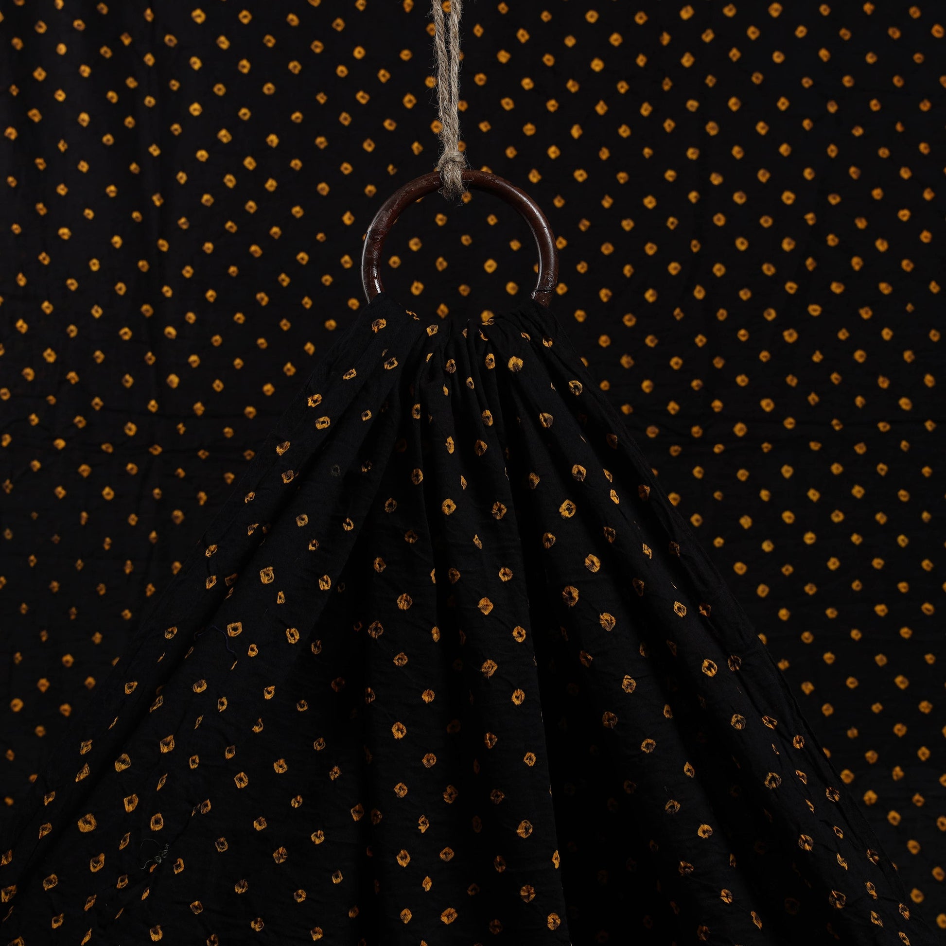 Black - Kutch Tie-Dye Cotton Bandhani Fabric 15
