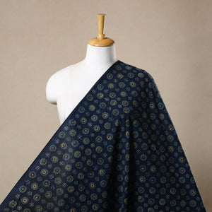 Blue - Block Print Cotton Natural Dyed Ajrakh Fabric 07