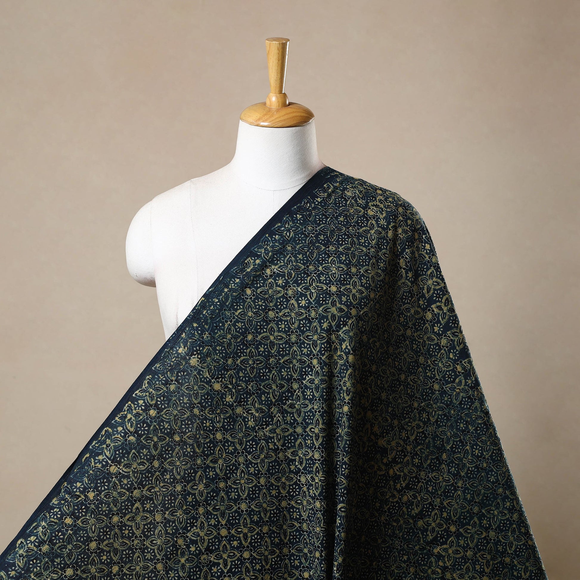 Blue - Block Print Cotton Natural Dyed Ajrakh Fabric 19