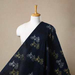 Blue - Block Print Cotton Natural Dyed Ajrakh Fabric 23