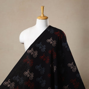 Black - Block Print Cotton Natural Dyed Ajrakh Fabric 24
