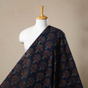 Blue - Block Print Cotton Natural Dyed Ajrakh Fabric 28