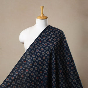 Blue - Block Print Cotton Natural Dyed Ajrakh Fabric 32