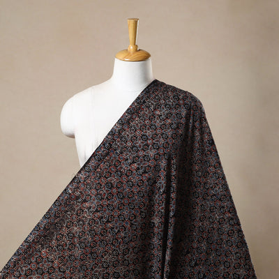 Black - Block Print Cotton Natural Dyed Ajrakh Fabric 37