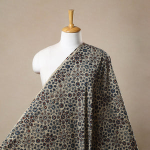 Beige - Block Print Cotton Natural Dyed Ajrakh Fabric 52