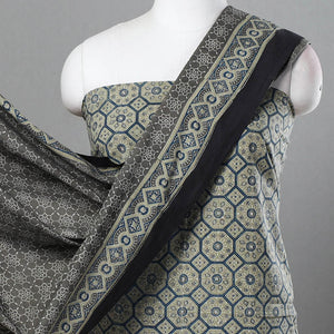 Beige - Hand Block Print Cotton 3pc Ajrakh Dress Material 20