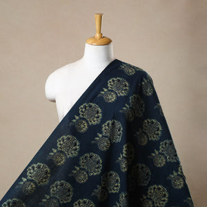 Blue - Block Print Cotton Natural Dyed Ajrakh Fabric 63