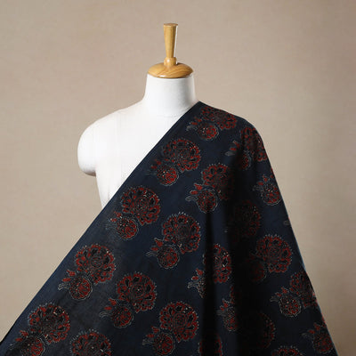 Blue - Block Print Cotton Natural Dyed Ajrakh Fabric 65