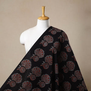Black - Block Print Cotton Natural Dyed Ajrakh Fabric 66