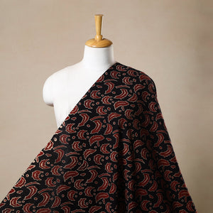 Black - Natural Dyed Cotton Bindaas Block Print Fabric 09