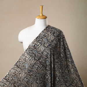 Black - Pedana Hand Block Print Mul Cotton Kalamkari Fabric 05