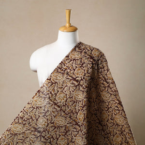 Brown - Pedana Hand Block Print Mul Cotton Kalamkari Fabric 06
