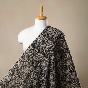 Black - Pedana Hand Block Print Mul Cotton Kalamkari Fabric 19